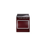 ILVE UNI304QNMPBUC Nostalgie II Noblesse 30" Induction Range (Solid Door, Burgundy, Chrome)