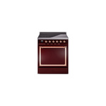 ILVE UNI304QNMPBUP Nostalgie II Noblesse 30" Induction Range (Solid Door, Burgundy, Copper)