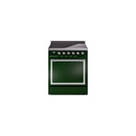 ILVE UNI304QNMPEGC Nostalgie II Noblesse 30" Induction Range (Solid Door, Emerald Green, Chrome)