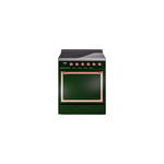 ILVE UNI304QNMPEGP Nostalgie II Noblesse 30" Induction Range (Solid Door, Emerald Green, Copper)