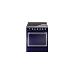 ILVE UNI304QNMPMBC Nostalgie II Noblesse 30" Induction Range (Solid Door, Midnight Blue, Chrome)