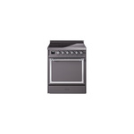 ILVE UNI304QNMPMGC Nostalgie II Noblesse 30" Induction Range (Solid Door, Graphite Matte, Chrome)