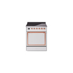 ILVE UNI304QNMPWHP Nostalgie II Noblesse 30" Induction Range (Solid Door, White, Copper)