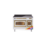 ILVE UNI486NMPRAG Nostalgie II Noblesse 48 inch Induction Range  (Triple Glass Door, RAL, Brass)