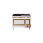 ILVE UNI486QNMPRAG Nostalgie II Noblesse 48 inch Induction Range  (Solid Door, RAL, Brass)