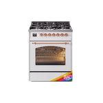 ILVE UP30NMPRAPLP Nostalgie II 30 inch Dual Fuel Range (Liquid Propane, Triple Glass Door, RAL, Copper)