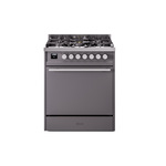 ILVE UP30QMPMGLP Professional Plus II 30" Dual Fuel Range  (Liquid Propane, Solid Door, Graphite Matte)