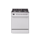 ILVE UP30QMPWHLP Professional Plus II 30" Dual Fuel Range  (Liquid Propane, Solid Door, White)