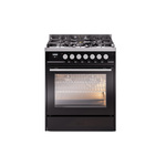 ILVE UP30WMPBKLP Professional Plus II 30" Dual Fuel Range  (Liquid Propane, Triple Glass Door, Glossy Black)