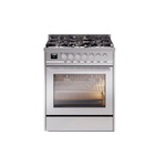 ILVE UP30WMPSSLP Professional Plus II 30" Dual Fuel Range  (Liquid Propane, Triple Glass Door, Stainless Steel)