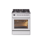 ILVE UP30WMPWHLP Professional Plus II 30 inch Dual Fuel Range  (Liquid Propane, Triple Glass Door, White)