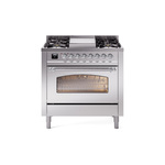 ILVE UP36FNMPSSCLP Nostalgie II 36 inch Dual Fuel Range  (Liquid Propane, Triple Glass Door, Stainless Steel, Chrome)