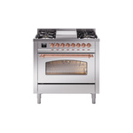 ILVE UP36FNMPSSPLP Nostalgie II 36 inch Dual Fuel Range  (Liquid Propane, Triple Glass Door, Stainless Steel, Copper)