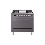 ILVE UP36FQMPMGLP Professional Plus II 36" Dual Fuel Range  (Liquid Propane, Solid Door, Graphite Matte)