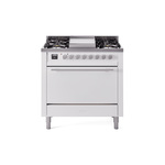 ILVE UP36FQMPWHLP Professional Plus II 36" Dual Fuel Range  (Liquid Propane, Solid Door, White)