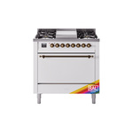 ILVE UP36FQNMPRABLP Nostalgie II 36" Dual Fuel Range  (Liquid Propane, Solid Door, RAL, Burnished)