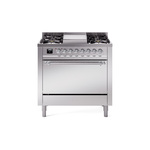 ILVE UP36FQNMPSSCLP Nostalgie II 36" Dual Fuel Range  (Liquid Propane, Solid Door, Stainless Steel, Chrome)