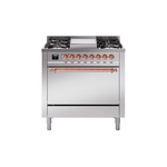 ILVE UP36FQNMPSSPLP Nostalgie II 36" Dual Fuel Range  (Liquid Propane, Solid Door, Stainless Steel, Copper)