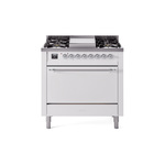 ILVE UP36FQNMPWHCLP Nostalgie II 36" Dual Fuel Range  (Liquid Propane, Solid Door, White, Chrome)