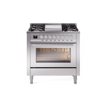 ILVE UP36FWMPSSLP Professional Plus II 36" Dual Fuel Range  (Liquid Propane, Triple Glass Door, Stainless Steel)