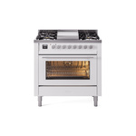 ILVE UP36FWMPWHLP Professional Plus II 36" Dual Fuel Range  (Liquid Propane, Triple Glass Door, White)