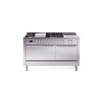 ILVE UP60FSQMPSSLP Professional Plus II 60" Dual Fuel Range  (7 Sealed Burners + Griddle + French Top, Liquid Propane, Solid Door, Stainless Steel)