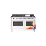 ILVE UP60FWMPRALP Professional Plus II 60" Dual Fuel Range  (9 Sealed Burners + Griddle, Liquid Propane, Triple Glass Door, RAL)