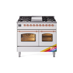 ILVE UPD40FNMPRAPLP Nostalgie II 40 inch Dual Fuel Range (Liquid Propane, Triple Glass Door, RAL, Copper)