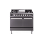 ILVE UPD40FQMPMG Professional Plus II 40" Dual Fuel Range (Natural Gas, Solid Door, Graphite Matte)