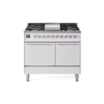 ILVE UPD40FQMPWH Professional Plus II 40" Dual Fuel Range (Natural Gas, Solid Door, White)