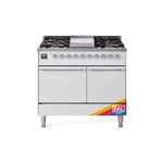 ILVE UPD40FQNMPRACLP Nostalgie II 40 inch Dual Fuel Range (Liquid Propane, Solid Door, RAL, Chrome)