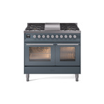 ILVE UPD40FWMPBGLP Professional Plus II 40" Dual Fuel Range (Liquid Propane, Triple Glass Door, Blue Grey)