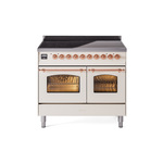 ILVE UPDI406NMPAWP Nostalgie II 40" Induction Range (Triple Glass Door, Antique White, Copper)