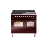 ILVE UPDI406NMPBUB Nostalgie II 40" Induction Range (Triple Glass Door, Burgundy, Burnished)