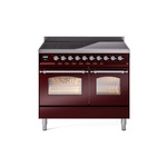 ILVE UPDI406NMPBUC Nostalgie II 40" Induction Range (Triple Glass Door, Burgundy, Chrome)