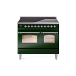 ILVE UPDI406NMPEGC Nostalgie II 40" Induction Range (Triple Glass Door, Emerald Green, Chrome)