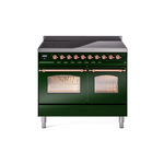 ILVE UPDI406NMPEGP Nostalgie II 40" Induction Range (Triple Glass Door, Emerald Green, Copper)