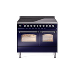 ILVE UPDI406NMPMBC Nostalgie II 40" Induction Range (Triple Glass Door, Midnight Blue, Chrome)