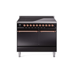 ILVE UPDI406QNMPBKP Nostalgie II 40" Induction Range (Solid Door, Glossy Black, Copper)