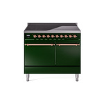 ILVE UPDI406QNMPEGP Nostalgie II 40" Induction Range (Solid Door, Emerald Green, Copper)