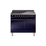 ILVE UPDI406QNMPMBB Nostalgie II 40" Induction Range (Solid Door, Midnight Blue, Burnished)