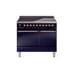 ILVE UPDI406QNMPMBP Nostalgie II 40" Induction Range (Solid Door, Midnight Blue, Copper)