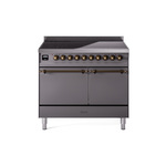 ILVE UPDI406QNMPMGB Nostalgie II 40" Induction Range (Solid Door, Graphite Matte, Burnished)