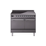 ILVE UPDI406QNMPMGC Nostalgie II 40" Induction Range (Solid Door, Graphite Matte, Chrome)