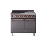 ILVE UPDI406QNMPMGP Nostalgie II 40" Induction Range (Solid Door, Graphite Matte, Copper)