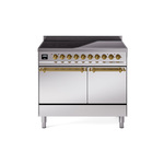 ILVE UPDI406QNMPSSG Nostalgie II 40" Induction Range (Solid Door, Stainless Steel, Brass)