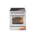 ILVE UPI304NMPRAB Nostalgie II 30" Induction Range (Triple Glass Door, RAL, Burnished)