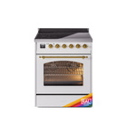 ILVE UPI304NMPRAG Nostalgie II 30" Induction Range (Triple Glass Door, RAL, Brass)