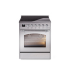 ILVE UPI304NMPSSC Nostalgie II 30" Induction Range (Triple Glass Door, Stainless Steel, Chrome)