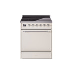 ILVE UPI304QNMPAWC Nostalgie II 30" Induction Range (Solid Door, Antique White, Chrome)